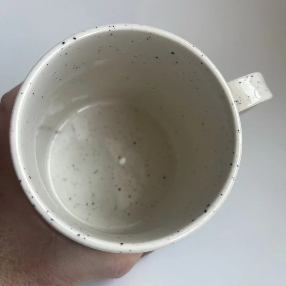 Anthropologie Buoyant Letters Coffee Mug "T" Monogram White Blue Stoneware Cup - Picture 3 of 9